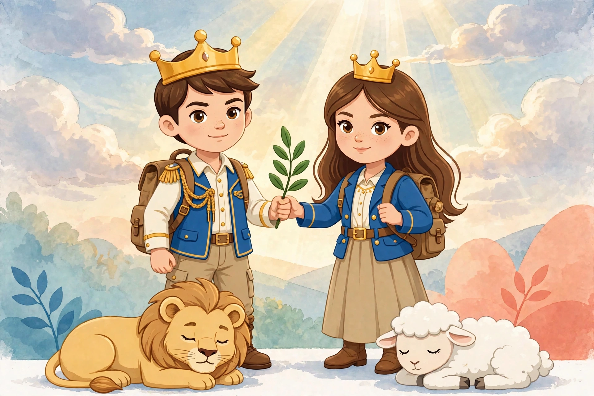 El Principito y la Princesita con su vestuario de exploradores en misión